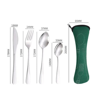 Portable Cutlery Set - Spoon Fork Steak Knife For Travel