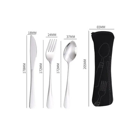 Portable Cutlery Set - Spoon Fork Steak Knife For Travel