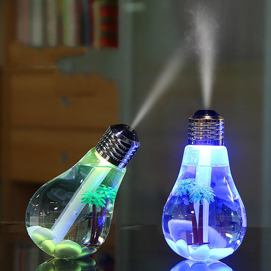 Portable Led Bulb Shape Humidifier 7 Color Night Light Air