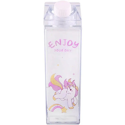 Portable Milk Carton Water Bottle Novelty Cartoon