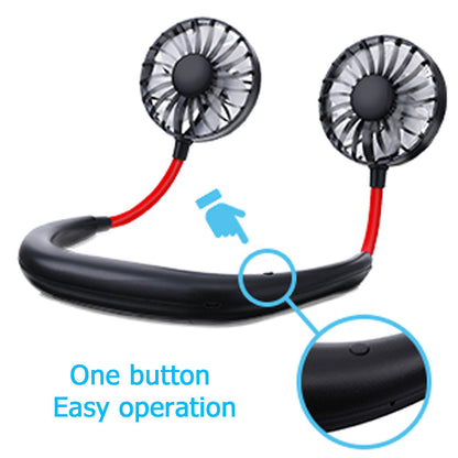 Portable Mini Fan Neckband Lazy Neck Hanging Style Cooling