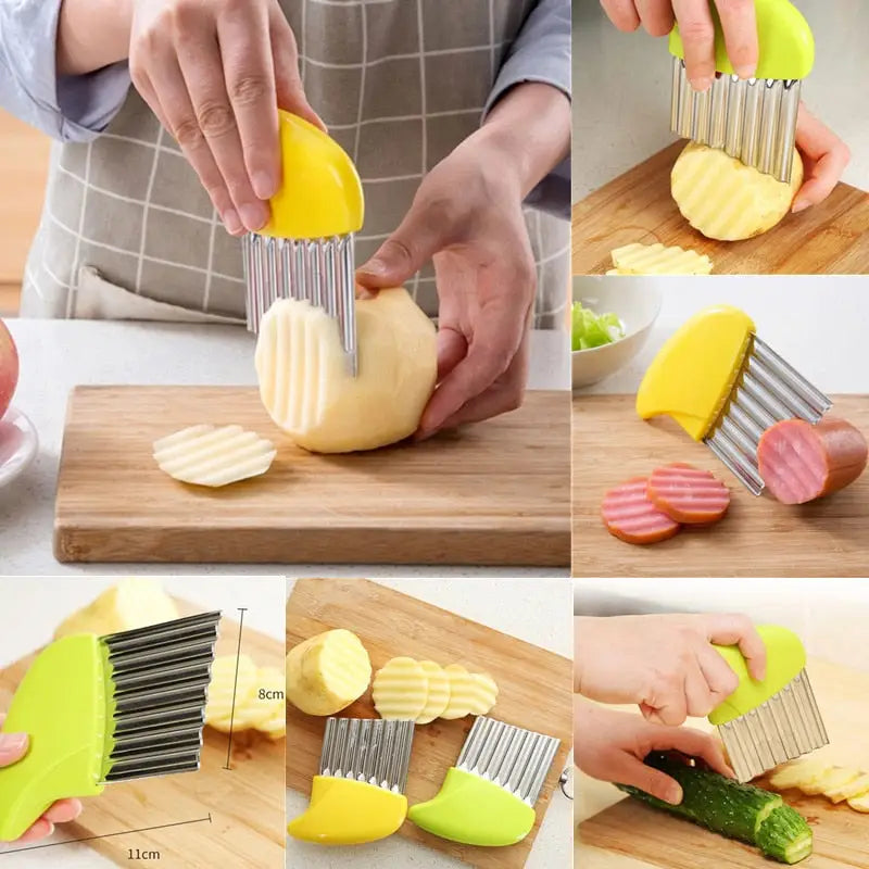 Potato Chip Slicer Crinkle Wavy Knife