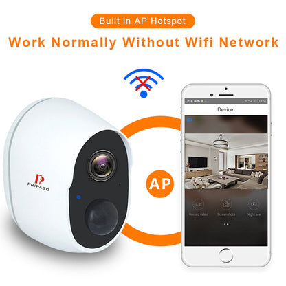 Pripaso 1080p Wireless Battery Powered Ip Cctv Camera