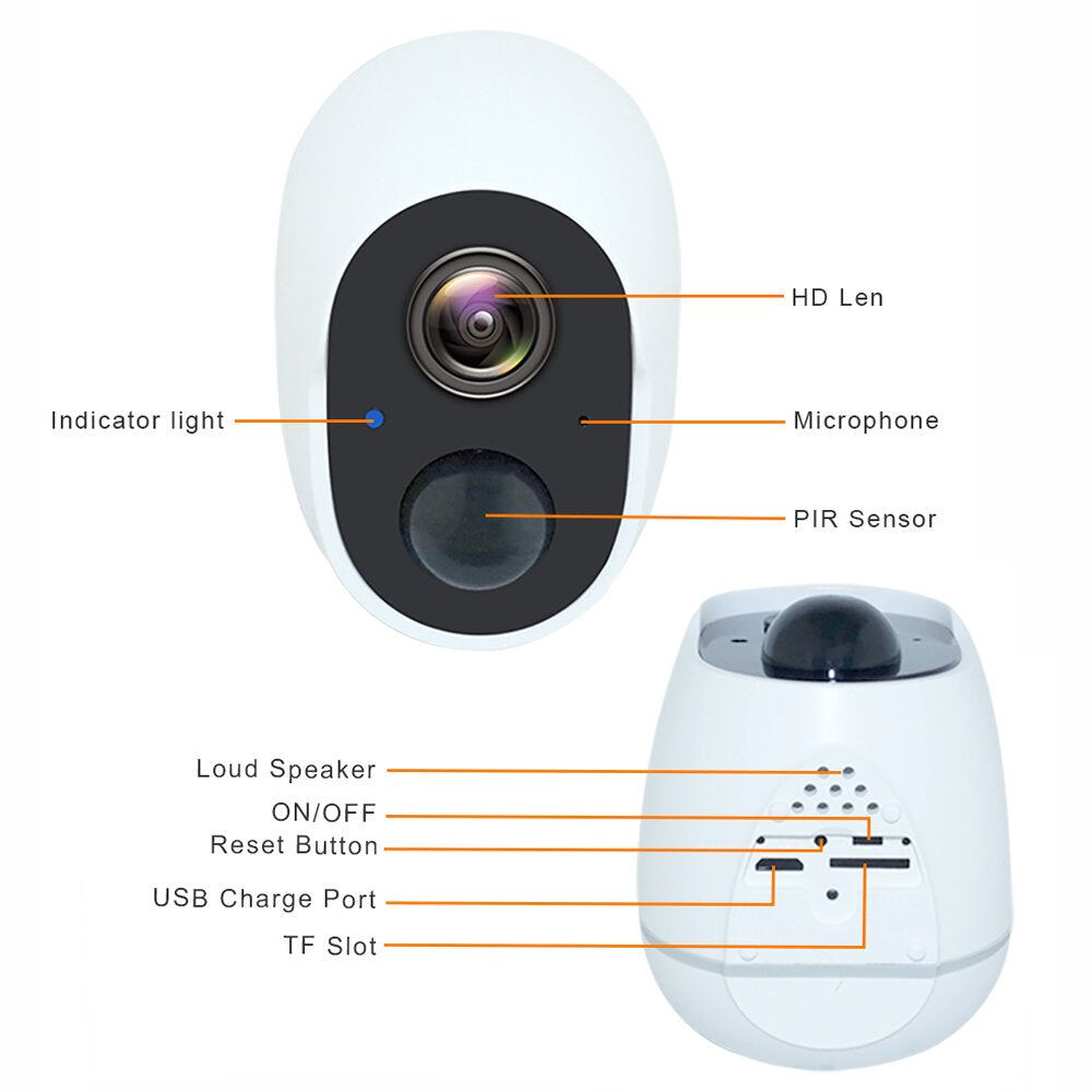 Pripaso 1080p Wireless Battery Powered Ip Cctv Camera