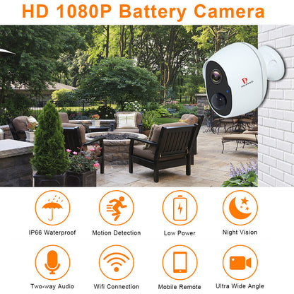 Pripaso 1080p Wireless Battery Powered Ip Cctv Camera