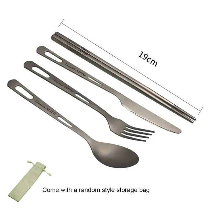 Pure Titanium Tableware Set Outdoor Portable Knife Fork