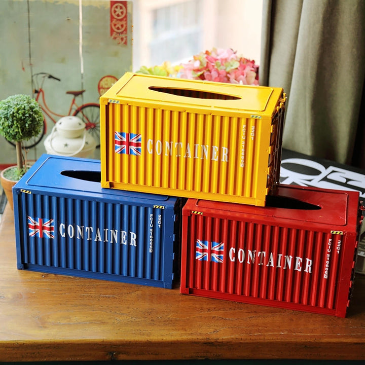 Rectangular Metal Tissue Box Shipping Container Shaped Paper