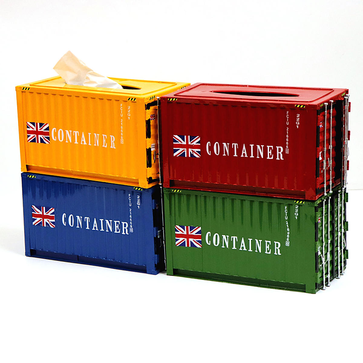 Rectangular Metal Tissue Box Shipping Container Shaped Paper