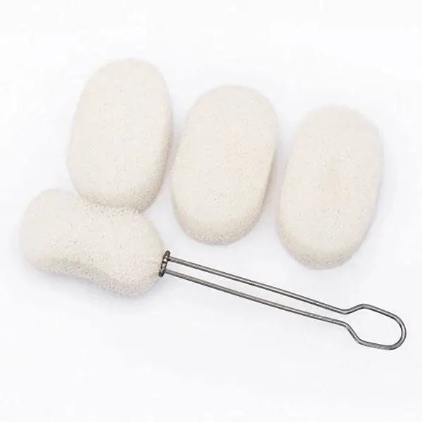 JIEZHI Replaceable Sponge Cup Brush Stainless Steel Cup Cleaning Brushes 3 Replaceable Brush Heads