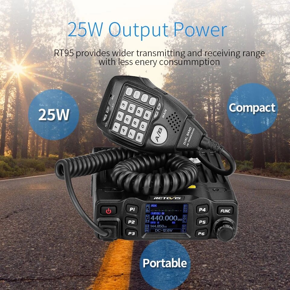 Retevis Rt95 Car Two-way Radio Station 200ch 25w High Power