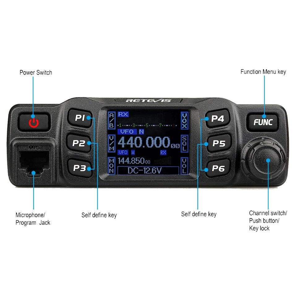 Retevis Rt95 Car Two-way Radio Station 200ch 25w High Power