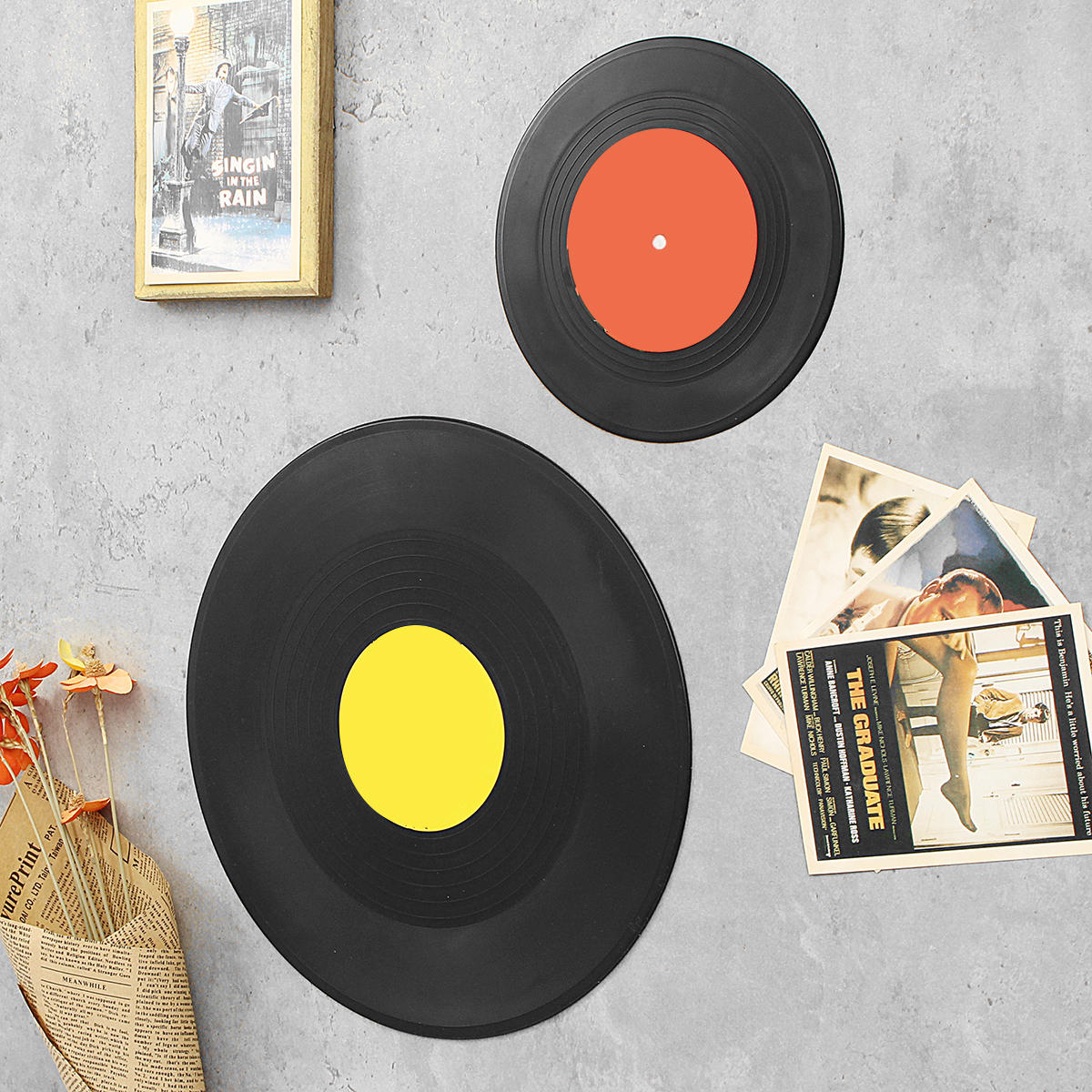 Retro Classic Vinyl Phonograph Record Album Wall Hanging