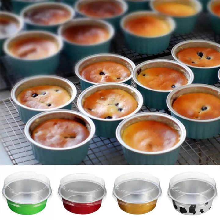 Round Foil Cake Cups - Reusable Baking Molds