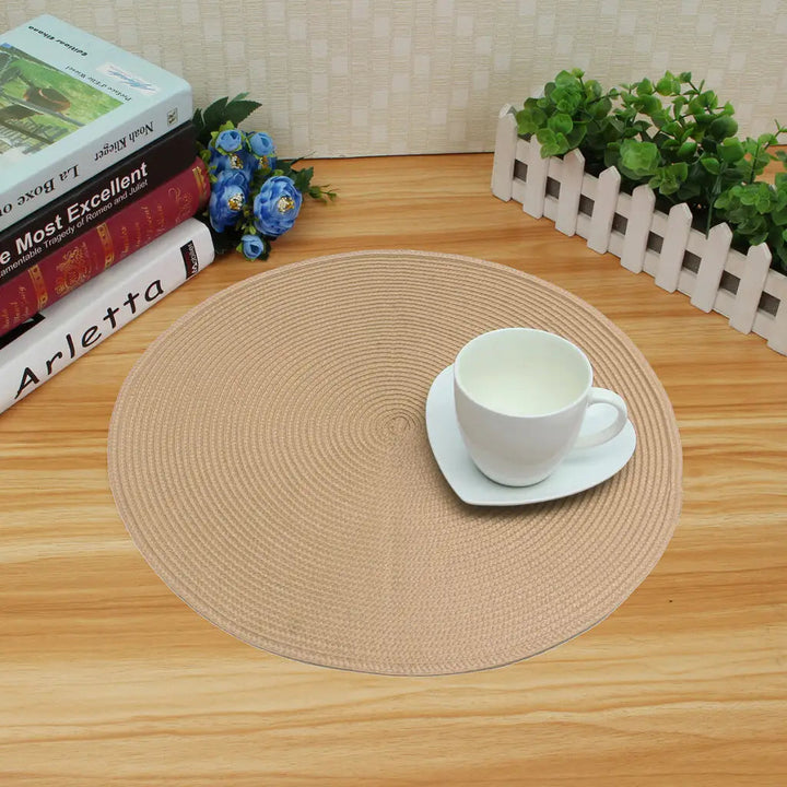 Round Jacquard Non Slip Placemats Table Mat Heat Resistant