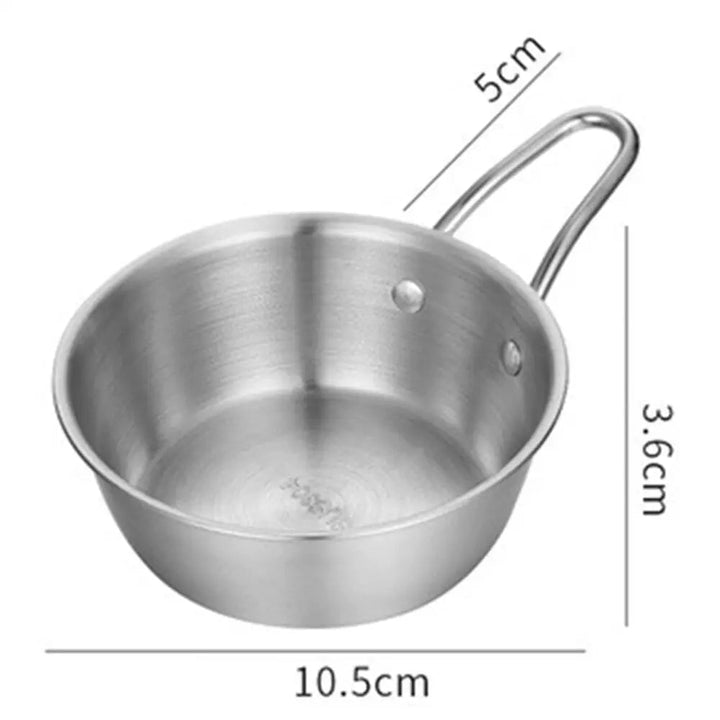 Round Rice Wine Bowl Handle Stainless Steel Food Cups