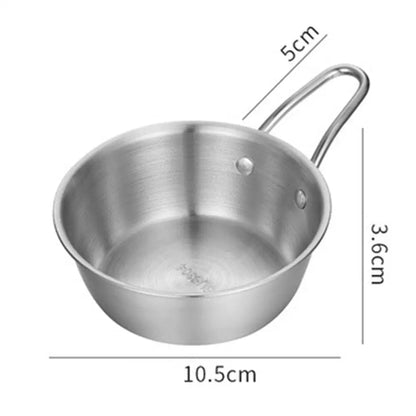 Round Rice Wine Bowl Handle Stainless Steel Food Cups