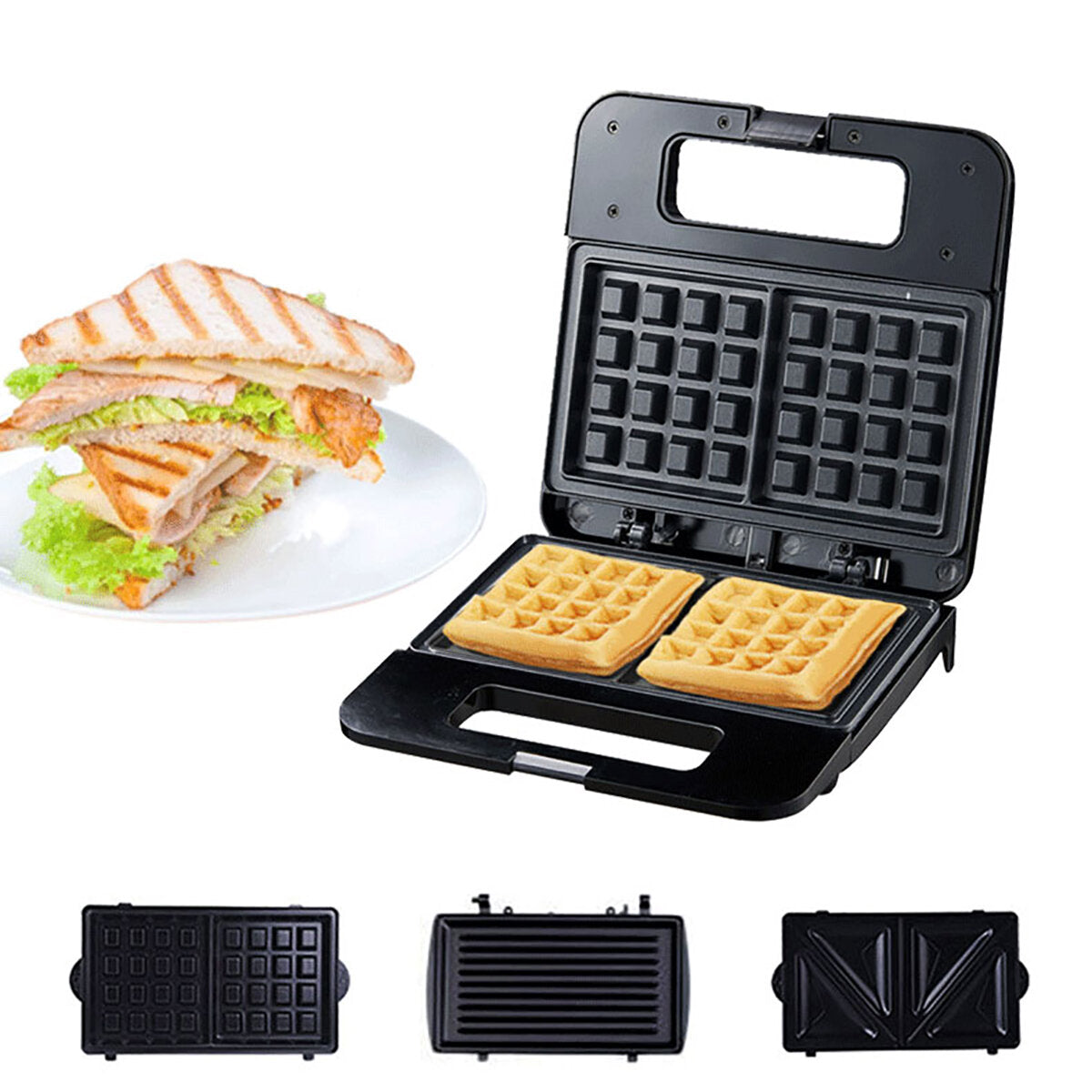 Sandwich Maker Waffle Meat Toaster Pan Non Stick Electric