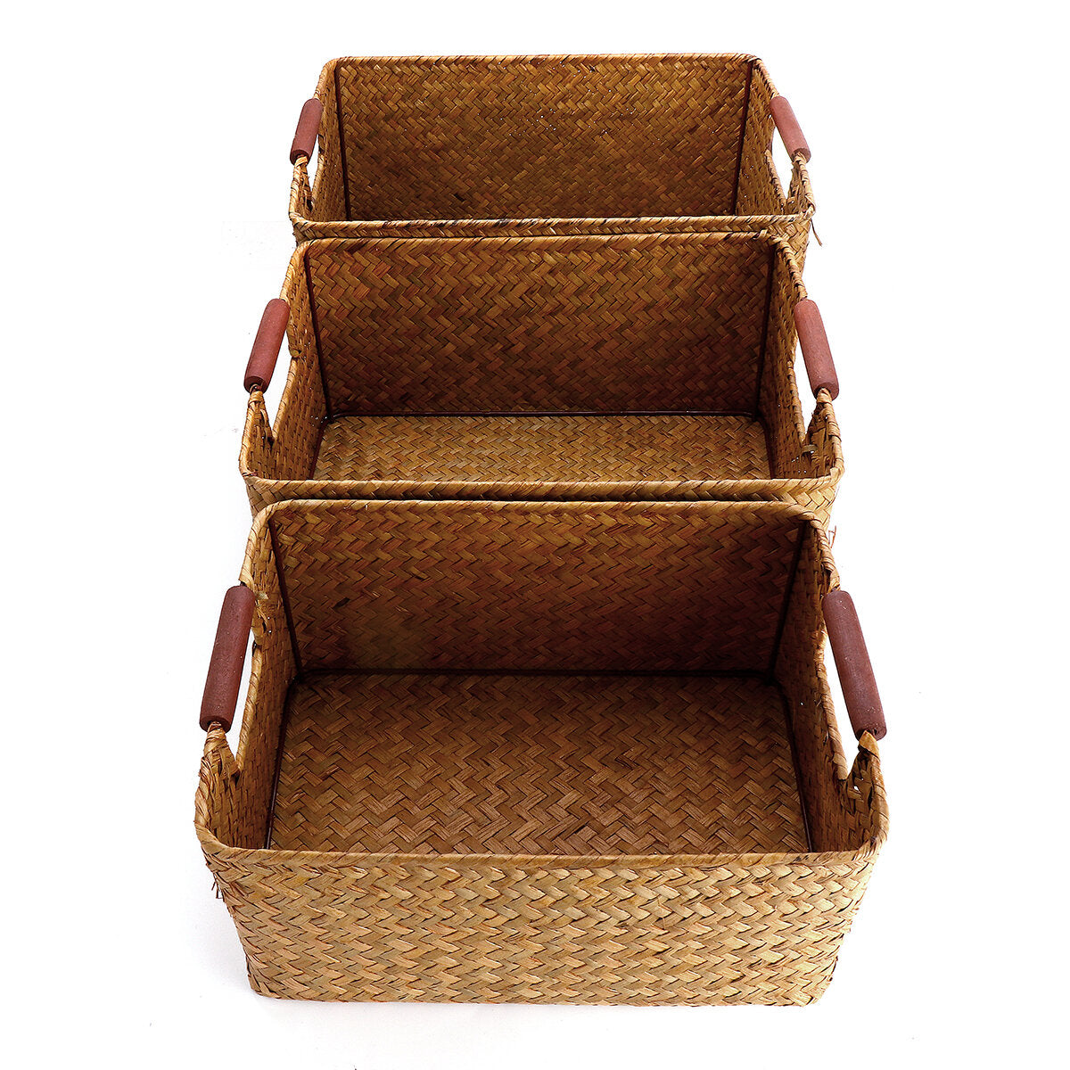 Seaweed Woven Storage Basket Fruit Sundries Home Organizer