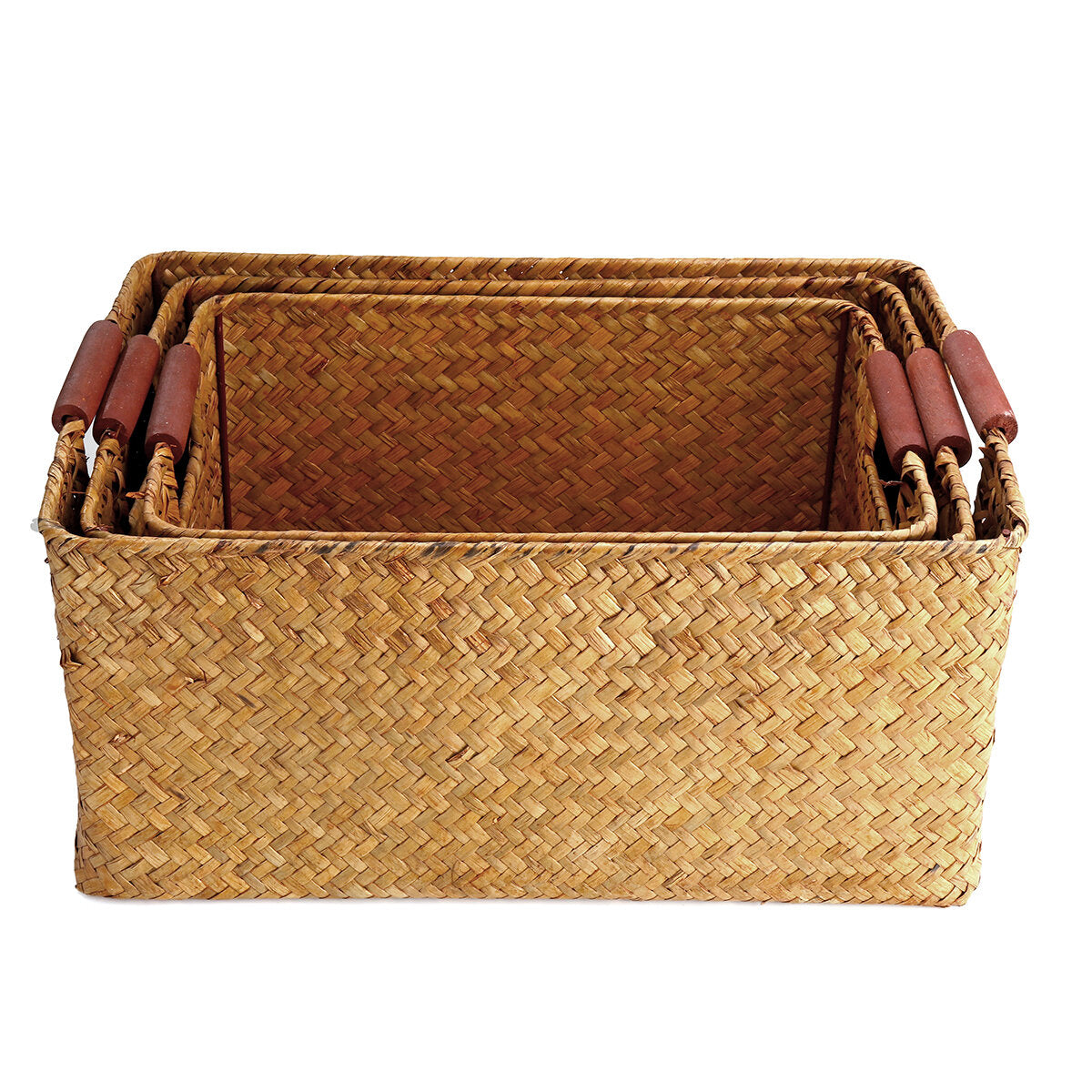 Seaweed Woven Storage Basket Fruit Sundries Home Organizer