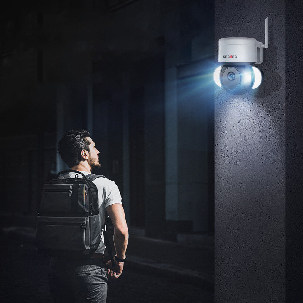 Sectec 2mp/5mp Wireless Floodlight Camera Wifi Home Security