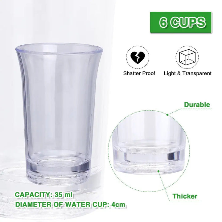 Shot Glass Dispenser - 6 Cups Holder For Cocktails