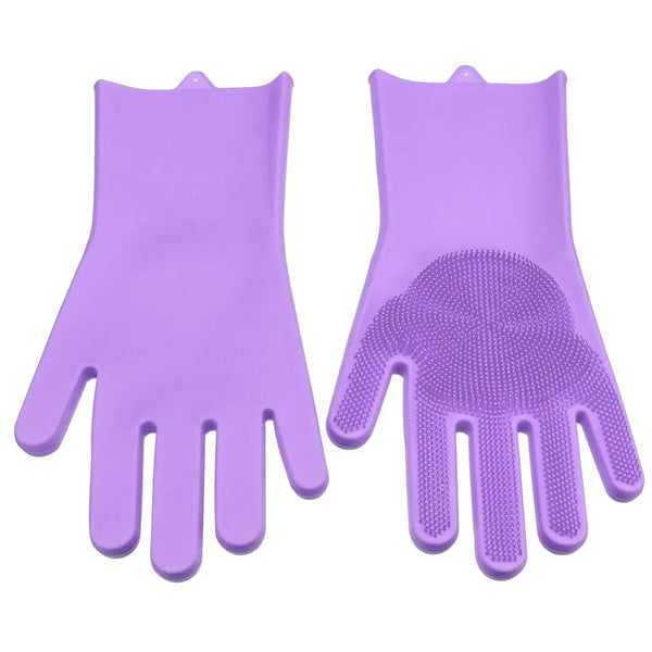 Silicone Dishwashing Gloves Purple