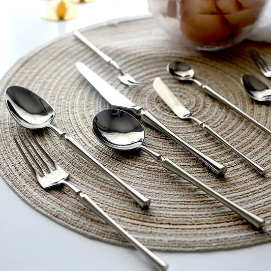 Silver Cutlery Dinnerware Set: Knife Spoon Fork