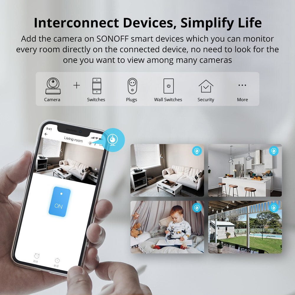 Sonoff Gk-200mp2-b 1080p Hd Mini Wifi Smart Camera Home