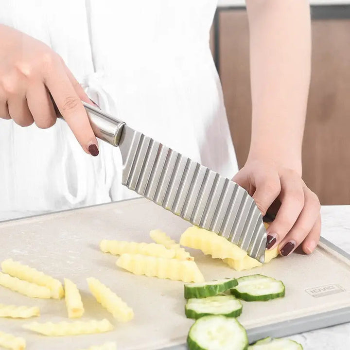 Stainless Crinkle Slicer - Veg & Fruit Cutter