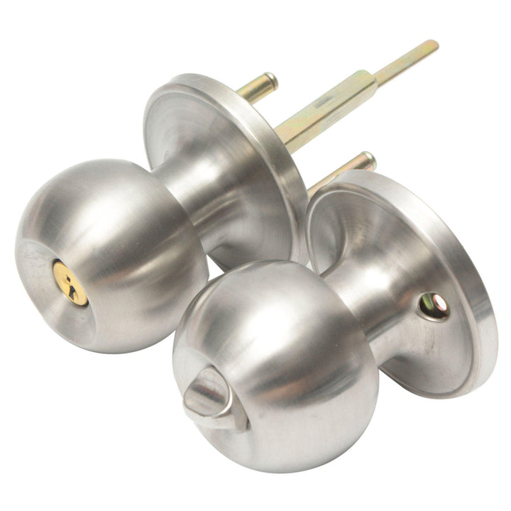 Stainless Steel Bathroom Round Door Knobs Set Handle