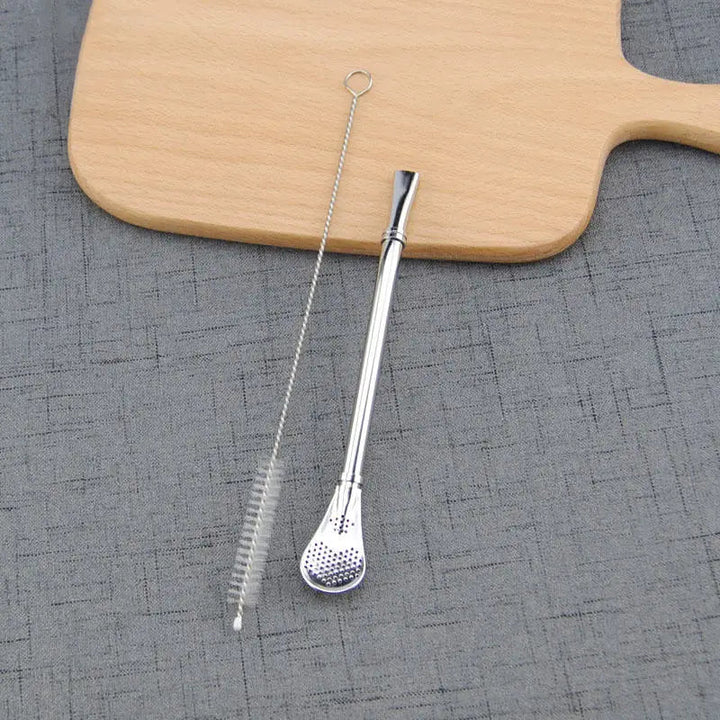 Stainless Steel Drink Straw Spoon