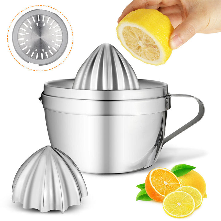 Stainless Steel Lemon Squeezer Manual Fruit Juicer Built-in