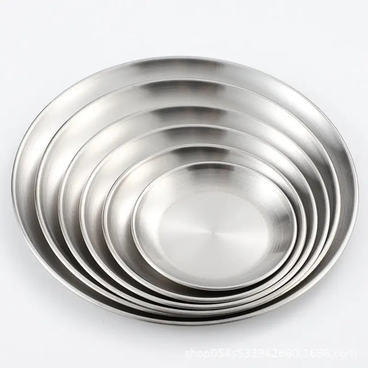 Stainless Steel Tray Cafe Plate Fruit Dish