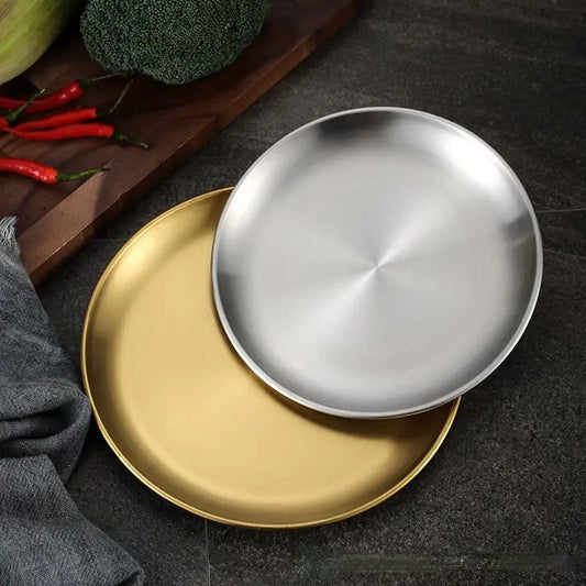 Stainless Steel Tray Cafe Plate Fruit Dish