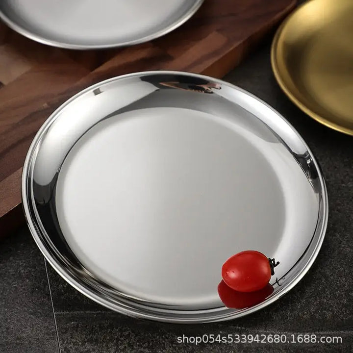 Stainless Steel Tray Cafe Plate Fruit Dish