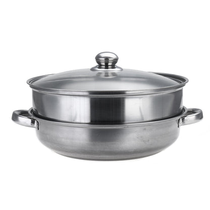 Steamer Cooker Pot Set Pan Cook Food Glass Lids Stainless