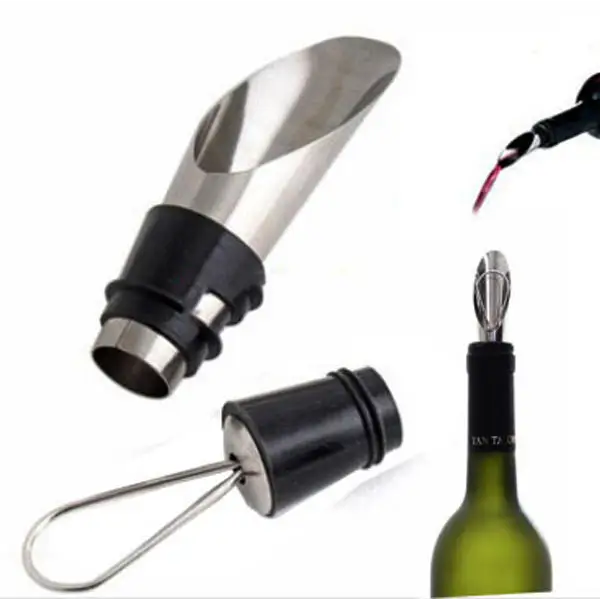 Steel Wine Pourer Funnel - Bottle Stopper Bar Tool