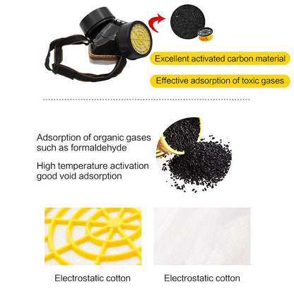 Tpr Double Gas Valvee Tank Mask Chemical Spray Paint