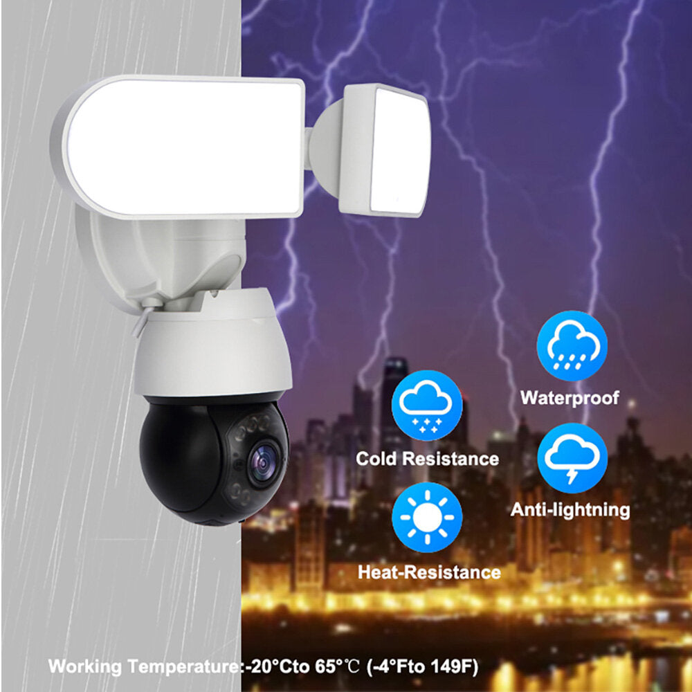 Tuya 1080p Wifi Security Camera Wireless Ai Floodlight