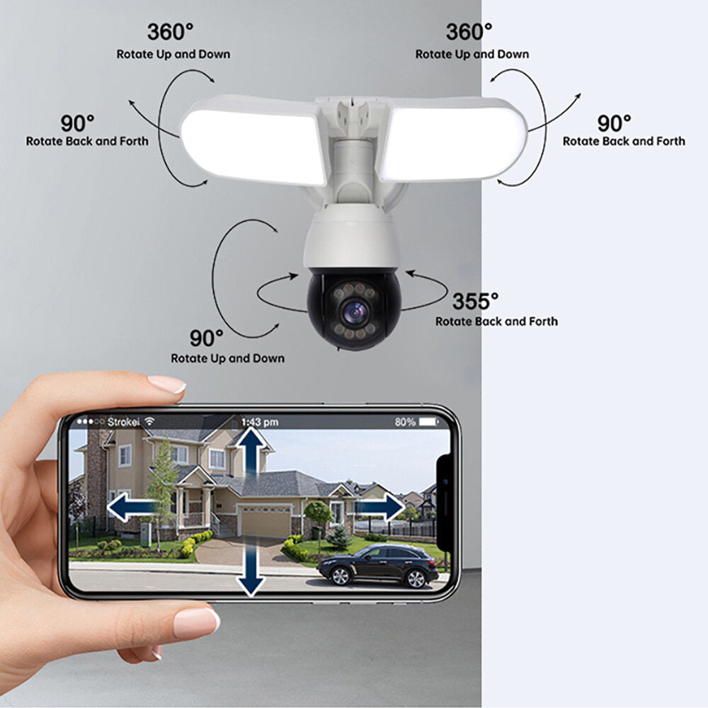 Tuya 1080p Wifi Security Camera Wireless Ai Floodlight