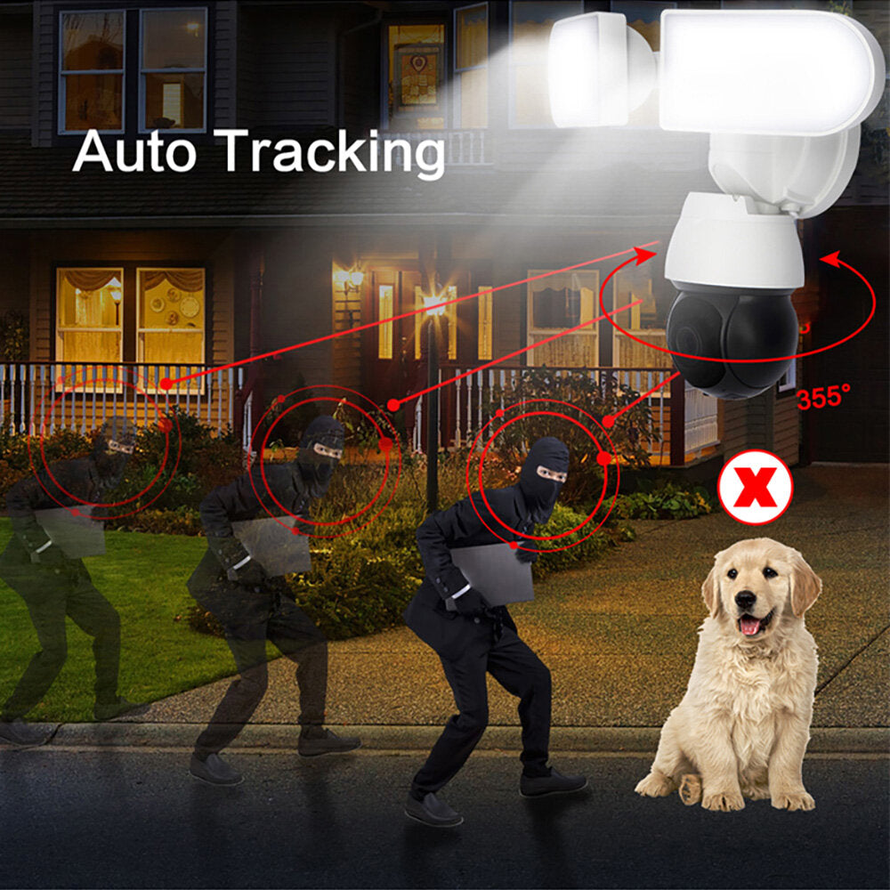 Tuya 1080p Wifi Security Camera Wireless Ai Floodlight