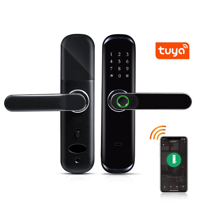 Tuya Wifi Fingerprint Smart Door Lock Inteligent Digital