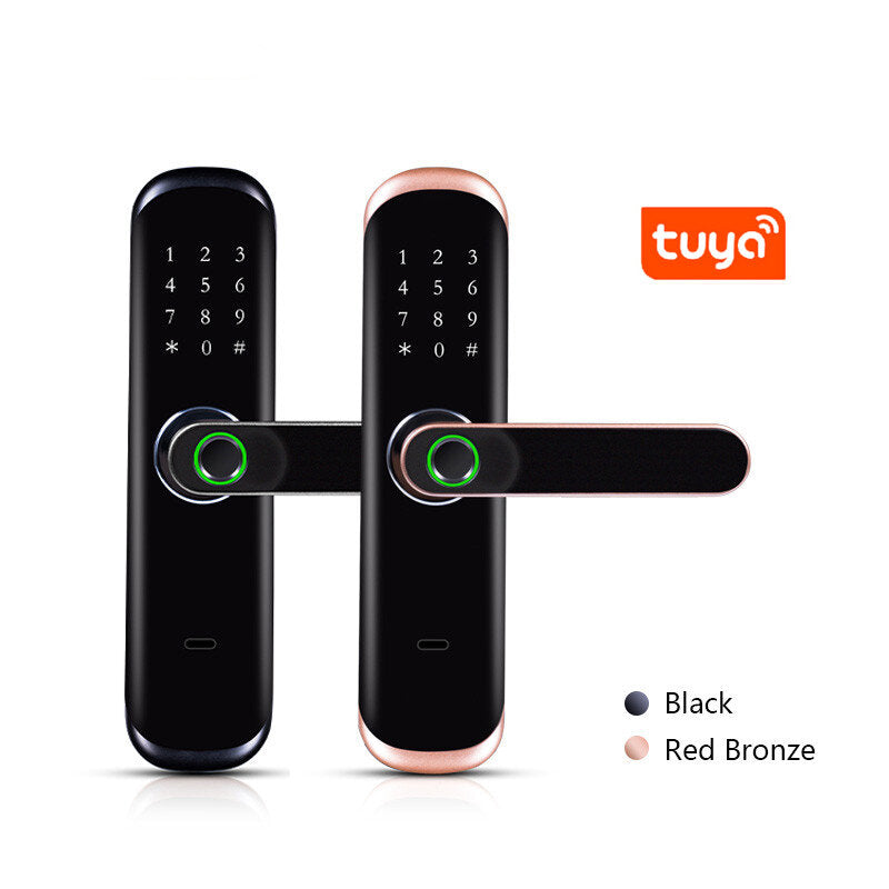 Tuya Wifi Fingerprint Smart Door Lock Inteligent Digital