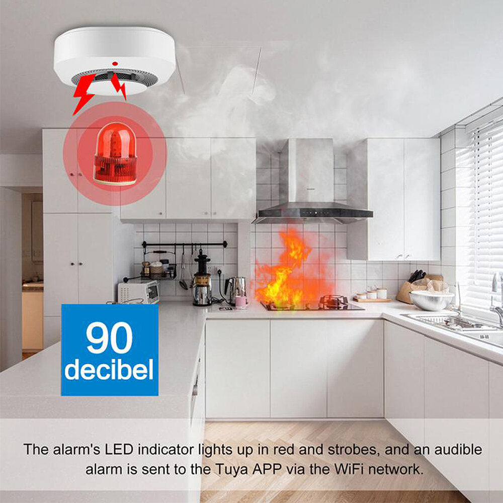 Tuya Wifi Smoke Sensor Fire Detection Alarm Smart Home