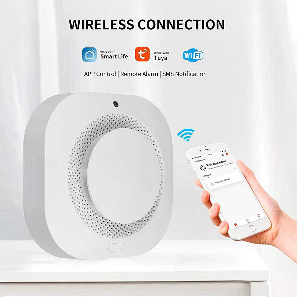 Tuya Wifi Smoke Sensor Fire Detection Alarm Smart Home