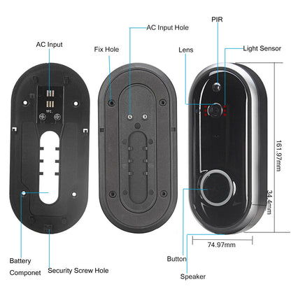 Video Doorbell Camera Wireless Wifi Security Phone Ring Door