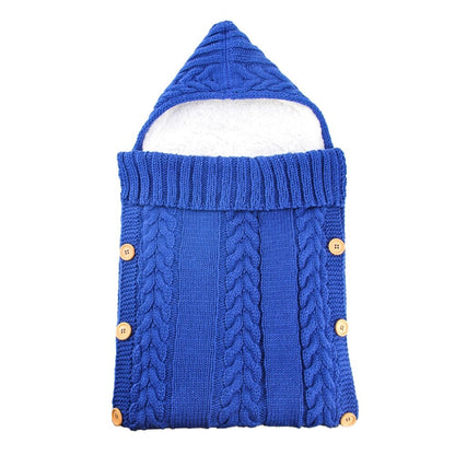 Winter Warm Infant Baby Sleeping Bag Button Knit Swaddle
