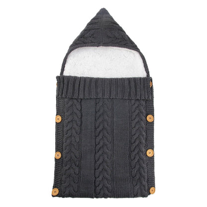 Winter Warm Infant Baby Sleeping Bag Button Knit Swaddle