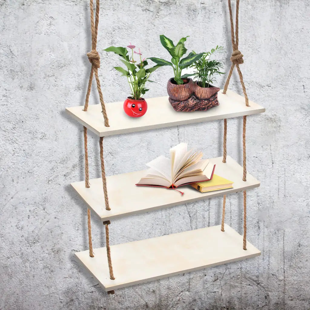 Wood Wall Mount Shelf - Storage Display Rack
