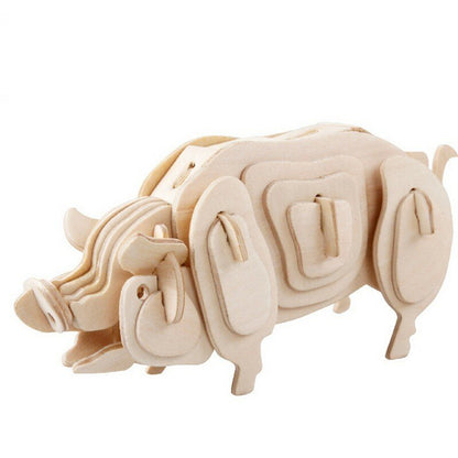 Wooden 3d Puzzle Jigsaw Dragon Snake Animal Shaped Puzzles